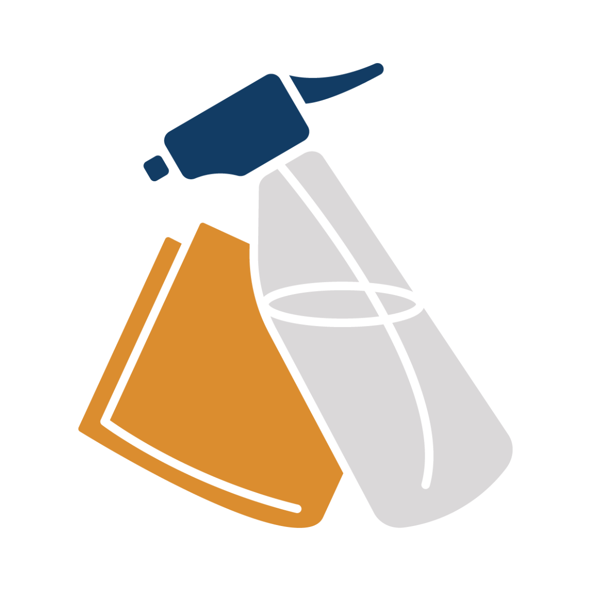 Icona detergenti e attrezzature per la pulizia